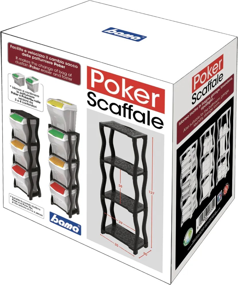 BAMA Regál POKER, antracit