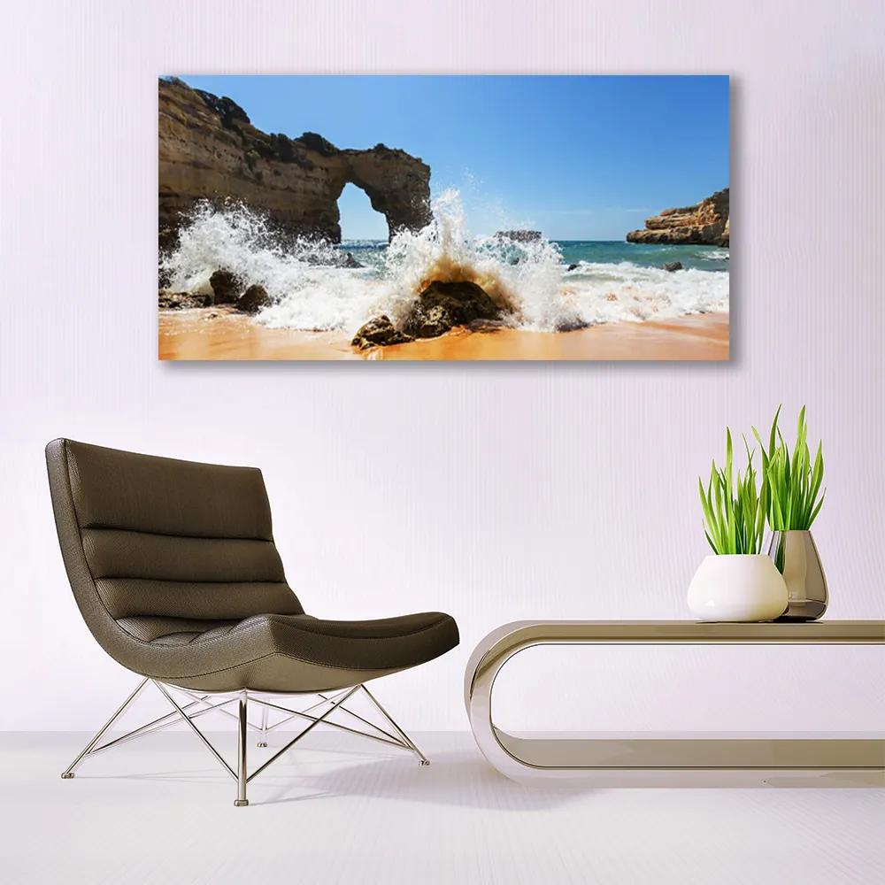 Obraz plexi Pláž more vlny krajina 120x60 cm