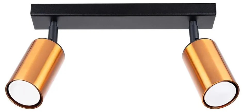 Sollux SL.1375 - Bodové svietidlo WINX 2xGU10/10W/230V čierna/meď