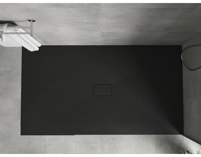 Mexen Hugo, SMC obdĺžniková sprchová vanička 200 x 100 cm, čierna matná, 42701020