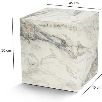 Odkladací stolík KUP 50x45 cm dekor mramoru