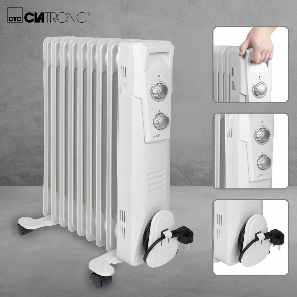 Clatronic RA 3736 olejový radiátor, 9 rebier