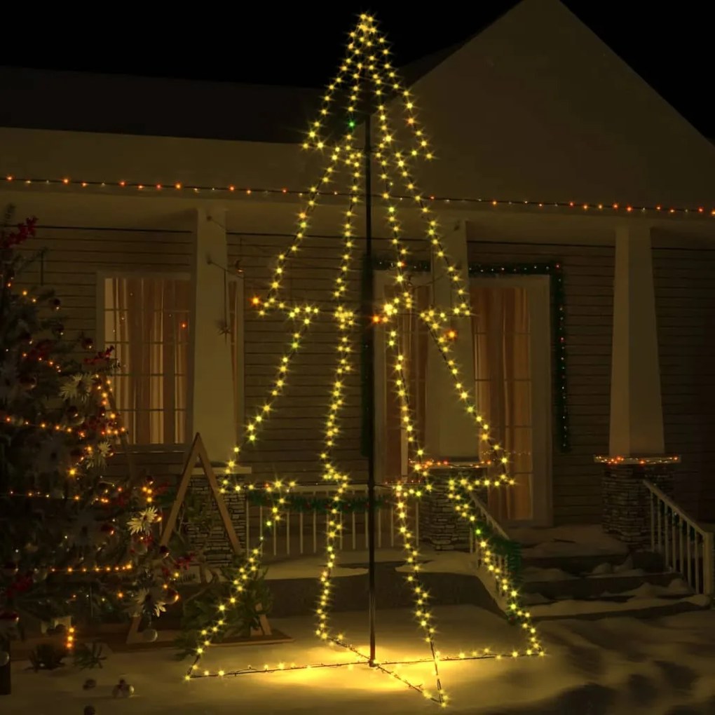 vidaXL Vianočný stromček kužeľ 360 LED interiér a exteriér 143x250 cm