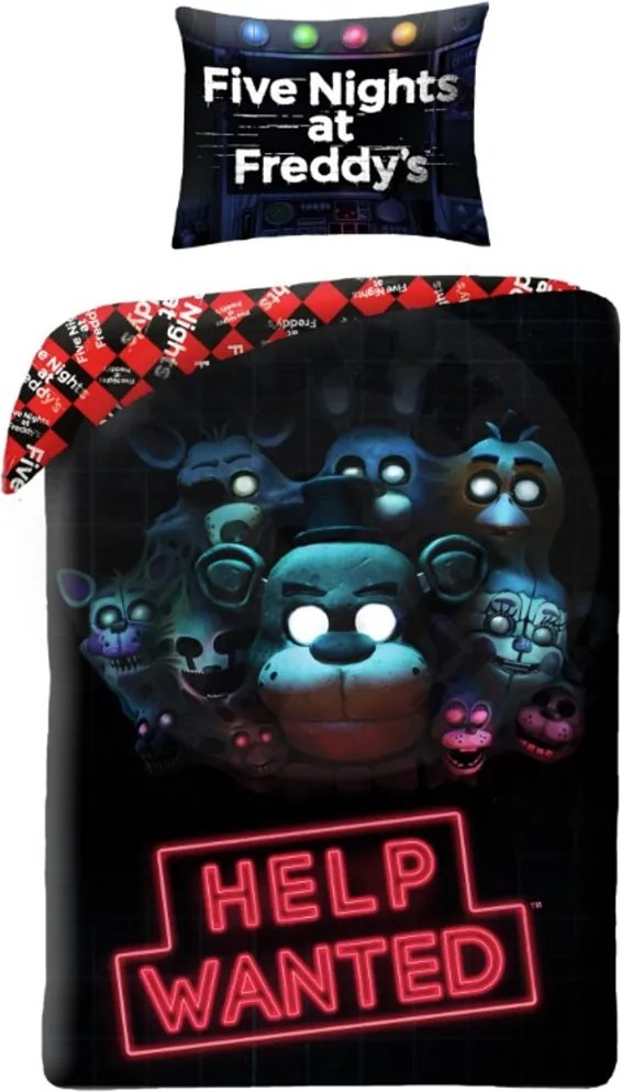 Posteľné obliečky Five Nights at Freddys: Help Wanted - 70 x 90 cm + 140 x 200 cm