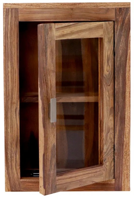 Nástenná skrinka do kúpeľne Amba 40x60x15 z indického masívu palisander Natural