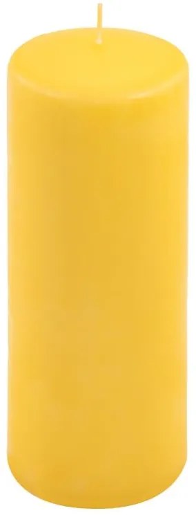 Sada stĺpových sviečok, 20 cm, Ø 7,5 cm, žltá, 4 ks