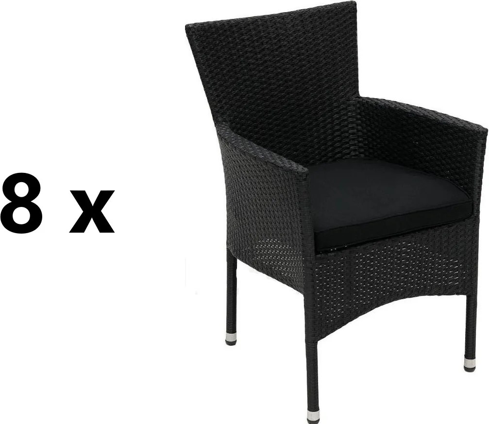 Záhradné ratanové kreslo 8 ks HAMBURG, antracit