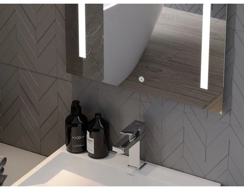 Mexen Remi, LED kúpeľňové zrkadlo s podsvietením 50 x 70 cm, 6000K, ochrana proti zahmlievaniu, 9804-050-070-611-00