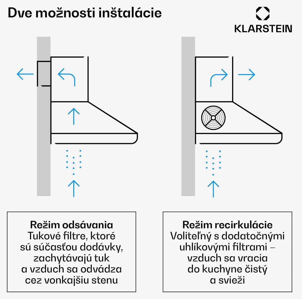 Klarstein Noir, digestor, 60 cm, komínový, 352 m³/h, retro dizajn, nehrdzavejúca oceľ, čierny