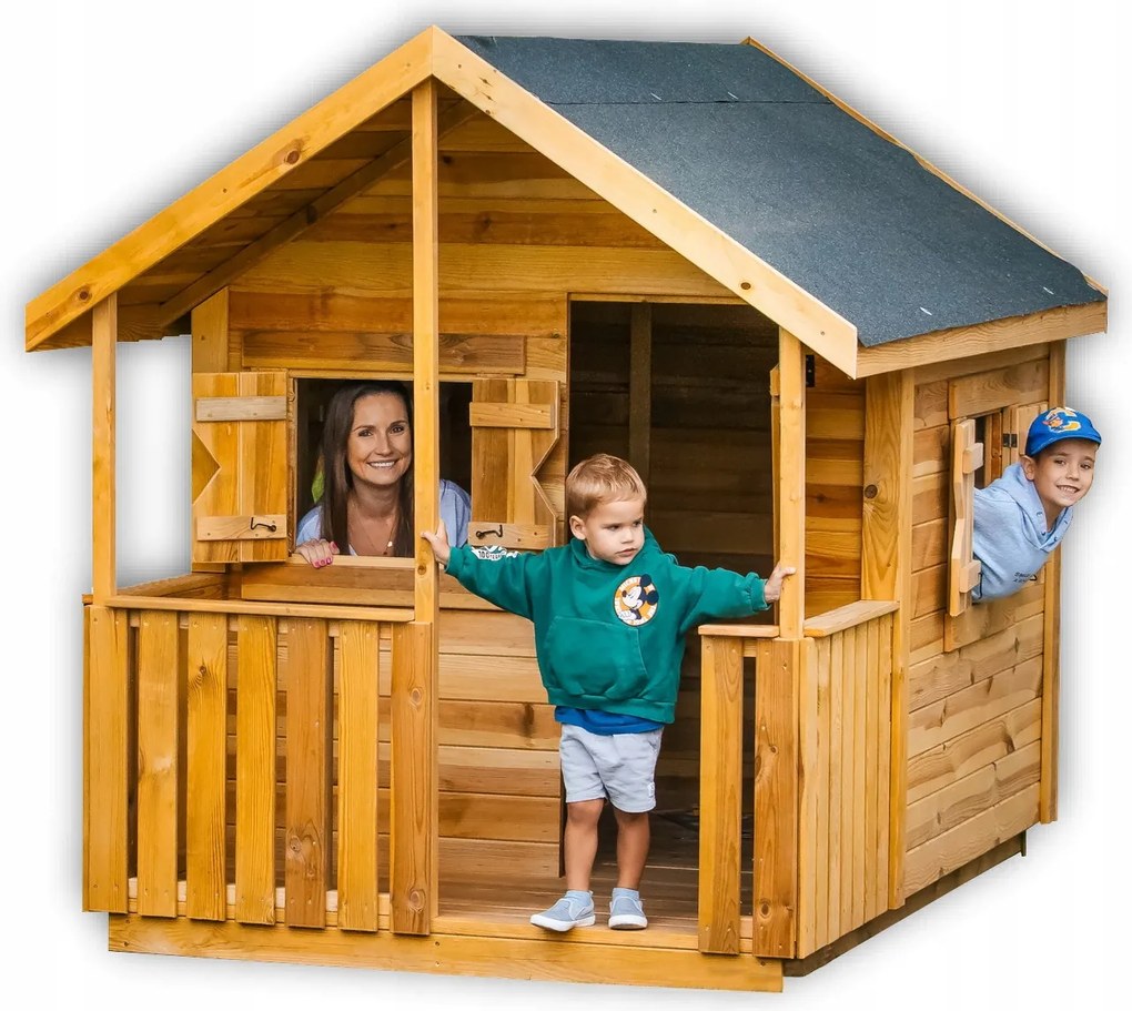 Domček pre deti Veľký Drevený záhradný veranda Terasa Výrobca +Darčeky