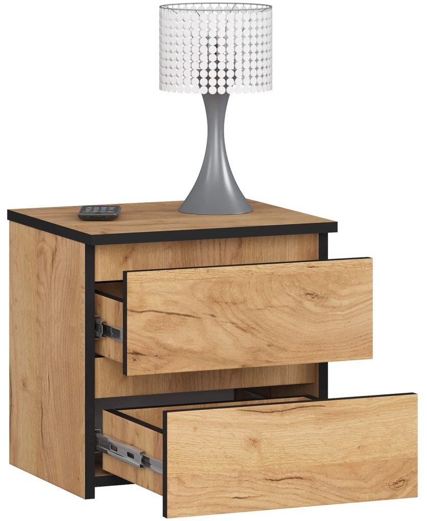 Nočný stolík CL2 40 cm dub craft zlatý