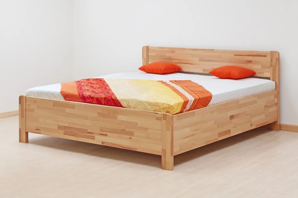 BMB SOFI PLUS - masívna dubová posteľ  s úložným priestorom 140 x 200 cm, dub masív