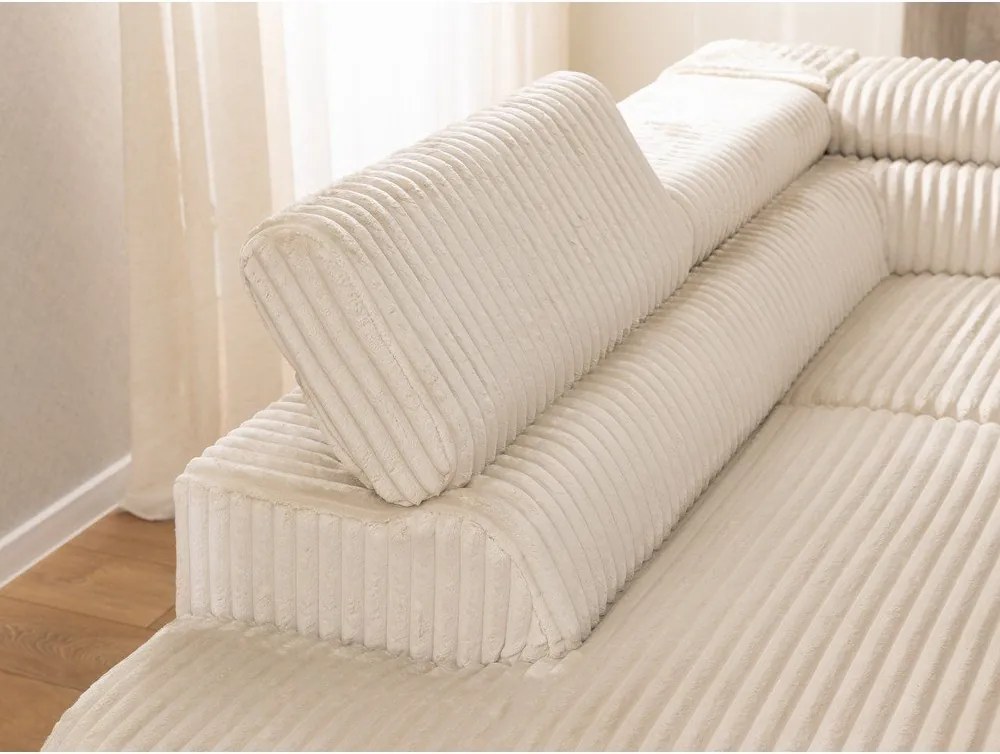 Béžová menčestrová rohová pohovka (ľavý roh/do L) Marbeya – Ropez