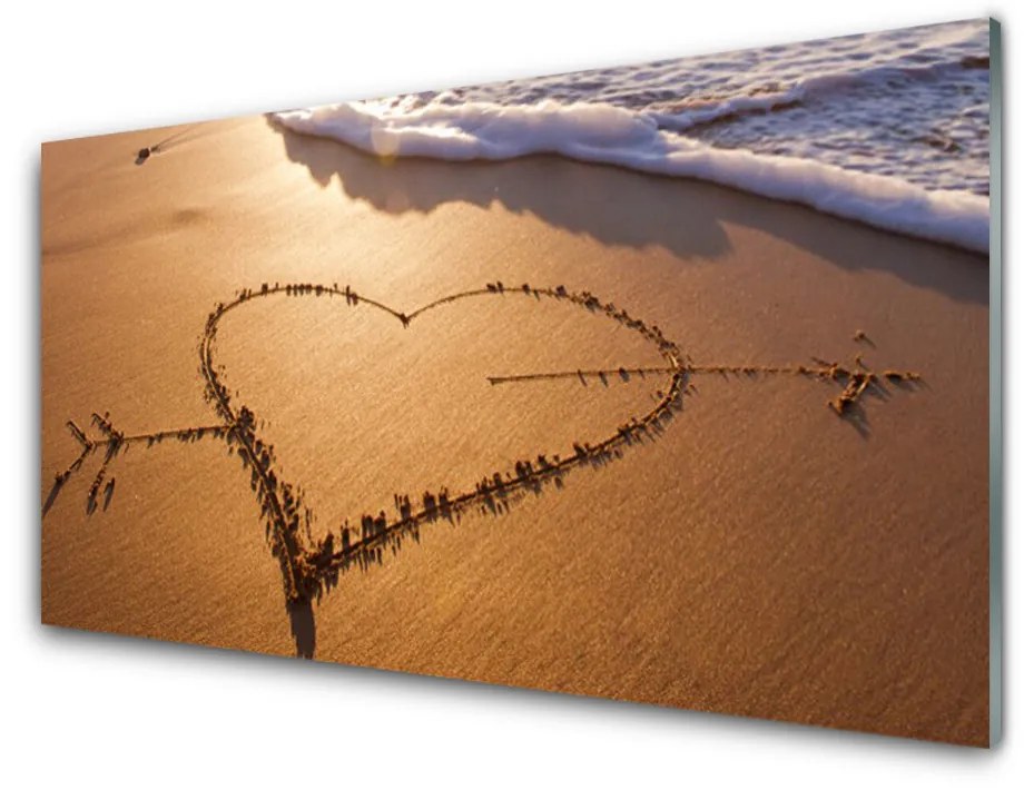 Nástenný panel  Pláž srdce more umenie 140x70cm
