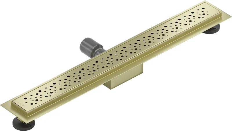 Mexen Flat, lineárny podlahový žľab 70 cm, M12, zlatá matná, 1A21070-15