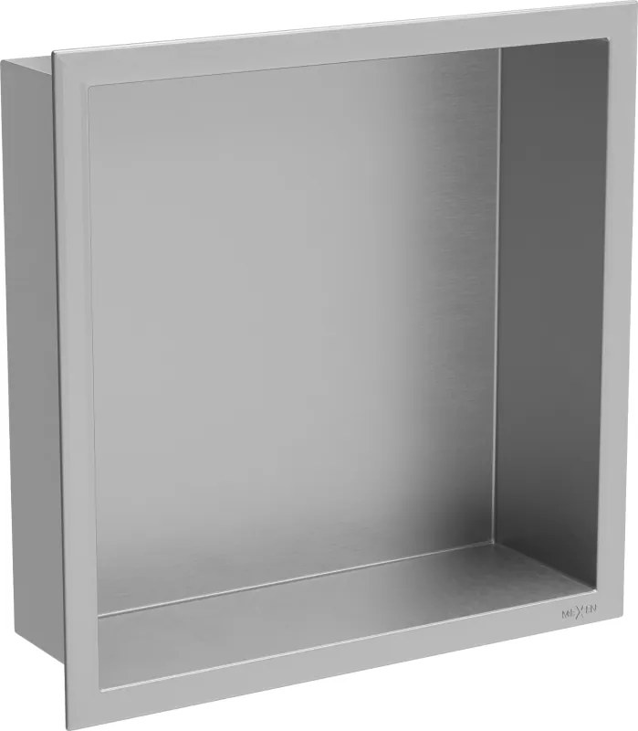 Mexen X-Wall-R zapustená polička s okrajom 30 x 30 cm, inox - 1910303010