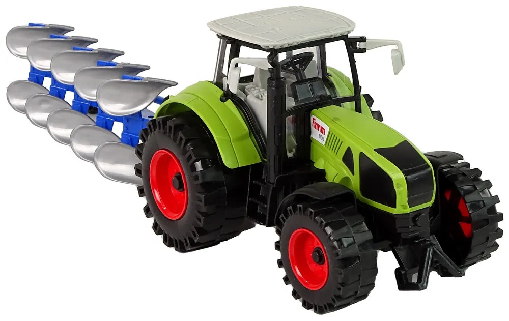 Lean Toys Traktor s pluhom na trecí pohon