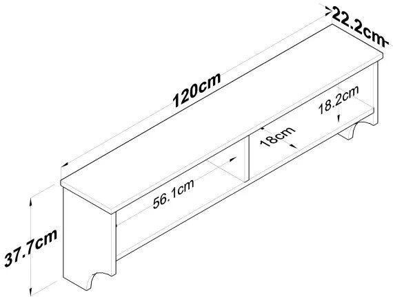 Nástenný vešiak RANI 120x37,2 cm biela/béžová