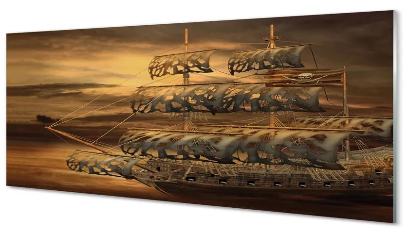Obraz plexi Morská loď mraky 120x60 cm