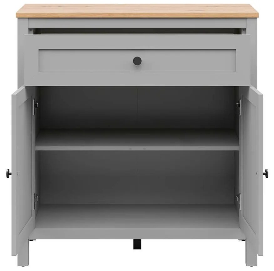 Komoda BRW Salga 2 (arktická sivá + dub artisan) . Akcia -30%. Vlastná spoľahlivá doprava až k Vám domov. 1098466