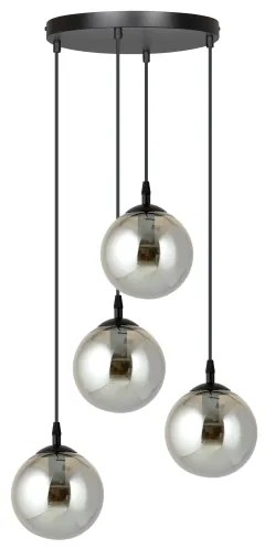 Luster na lanku COSMO 4xE14/10W/230V pr. 40 cm čierna/šedá