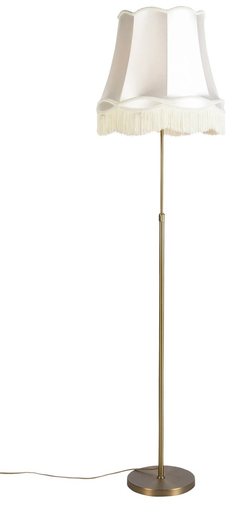 Stojaca lampa bronzová s tienidlom Granny krémová 45 cm nastaviteľná - Parte