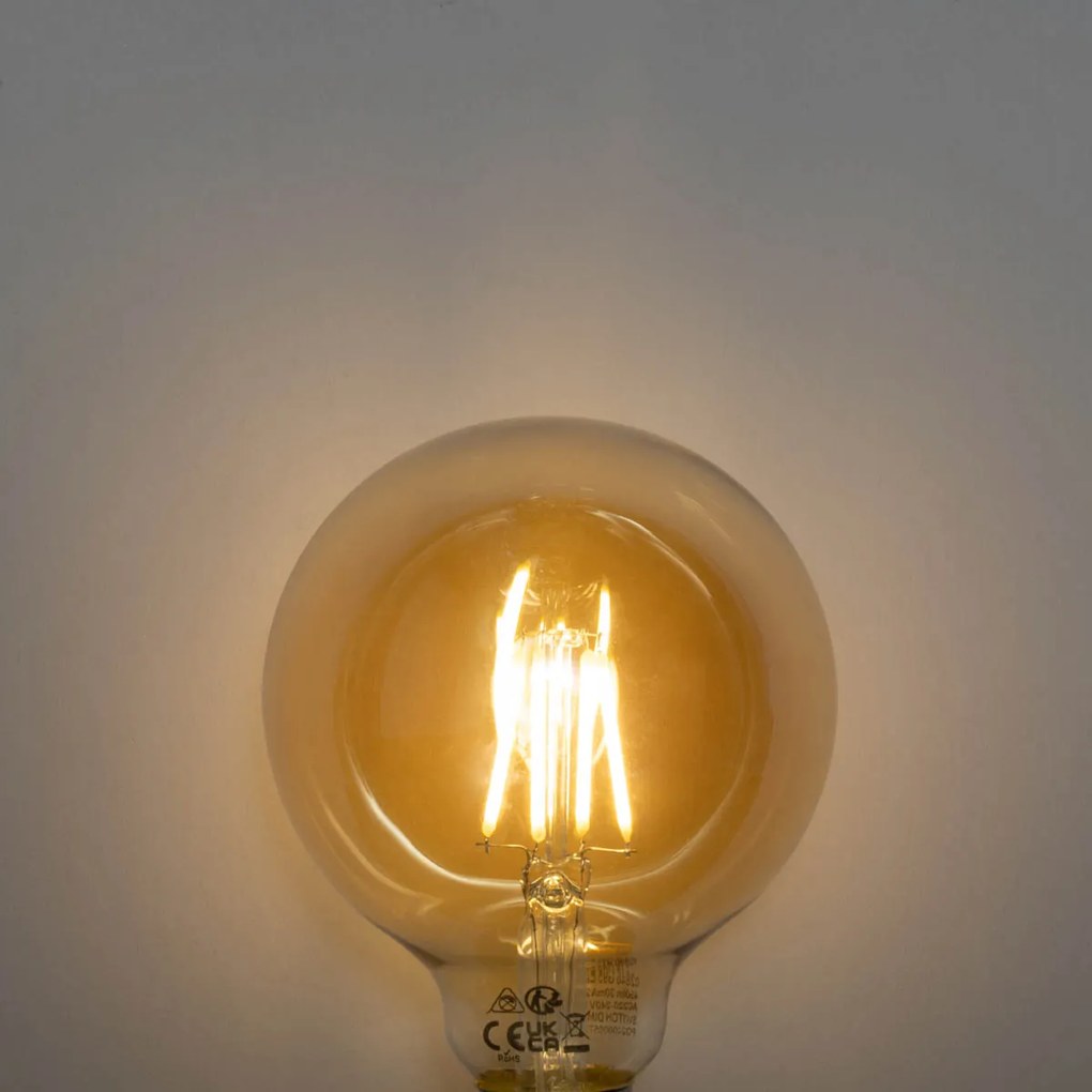 Sada 5 E27 3-stupňová stmievateľná LED žiarovka Zlatá G95 4W 450 lm 2700K