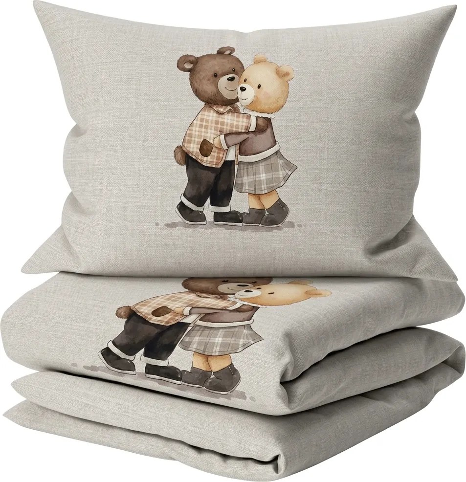 Detské obliečky z Renforcé bavlny TEDDY HENRY béžové Rozmer obliečky: 80 x 80 cm | 135 x 200 cm