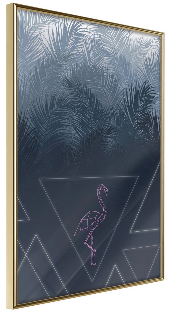 Artgeist Plagát - Geometric Bird [Poster] Veľkosť: 30x45, Verzia: Zlatý rám s passe-partout