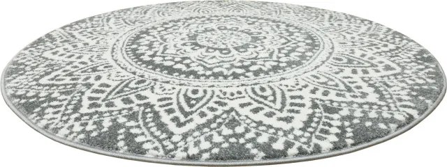 Koberec Lima G757A mandala, krémový / sivý kruh