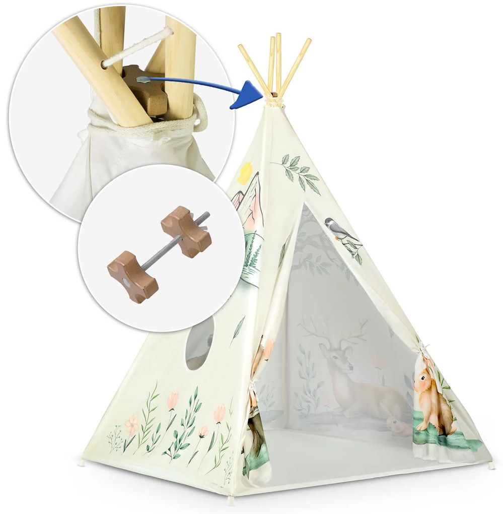 Detský stan típí Nukido NK -407 - béžová (les)