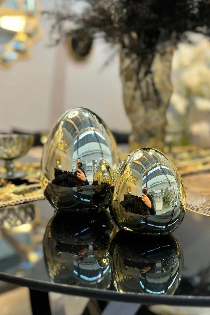 Zlaté porcelánové vajce 10cm