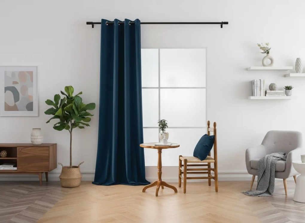 Zatemňovací záves DREAM VELVET 140x250 cm, petrolejový Zavesenie: Kovové krúžky