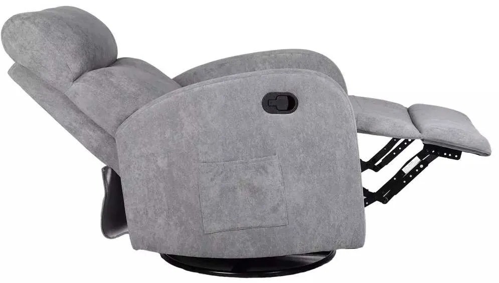 LuxuryForm DESIGN Televízne kreslo BRUNO otočné, hojdacie s polohovaním - šedé
