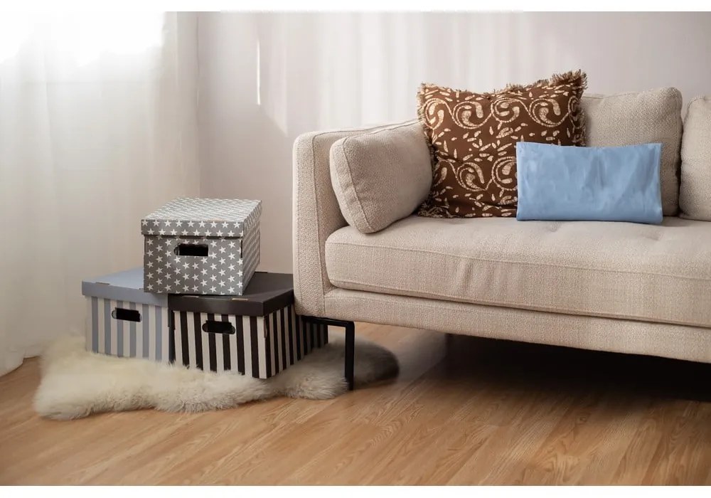 Kartónové úložné boxy v súprave 2 ks s vekom Stripes – Compactor