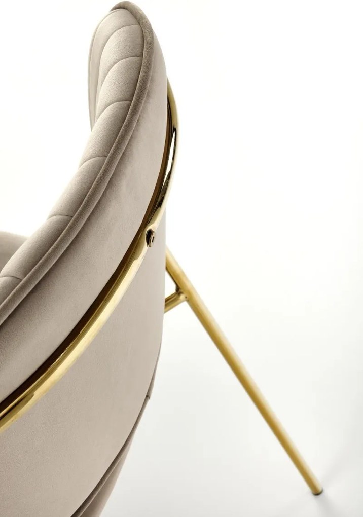 JEDÁLENSKÁ STOLIČKA SENNA BÉŽOVÁ + ZLATÉ NOHY