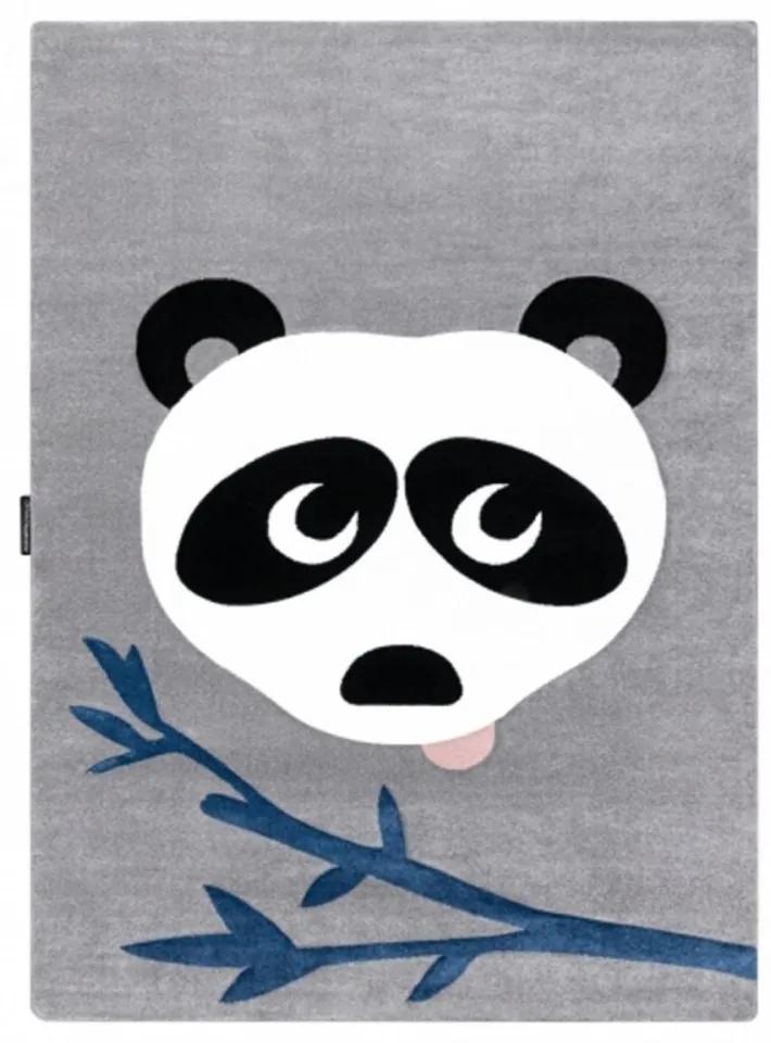 Detský kusový koberec Panda sivý 160x220cm