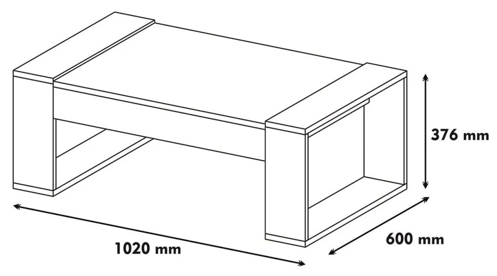 Konferenčný stolík Venus orech/biely