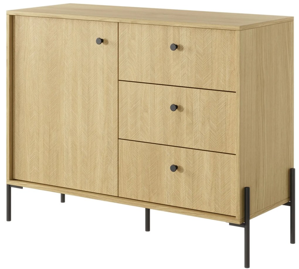 Komoda Scandia D3S (dub scandi + jedlička scandi). Akcia -20%. Vlastná spoľahlivá doprava až k Vám domov. 1071388