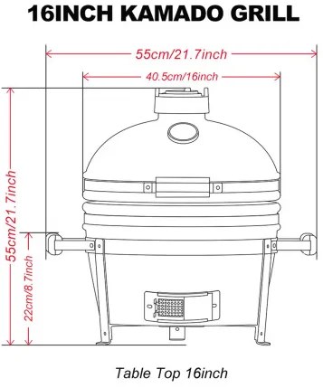 keramický gril kamado Dellinger Smoke&Fire MINIMAX 16" Black Lava