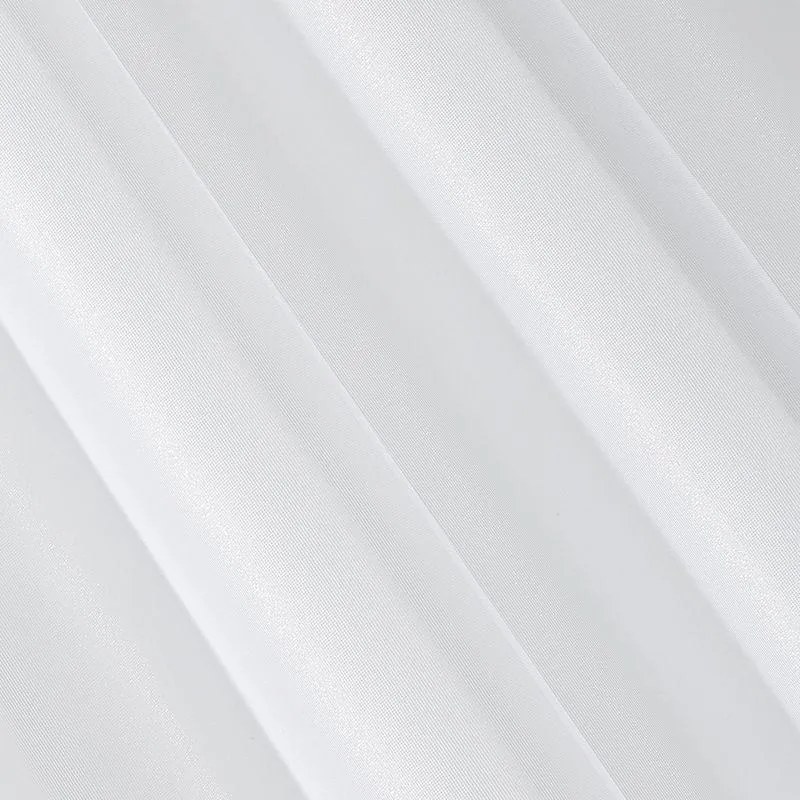 Biela záclona na krúžkoch ESEL vyrobená z hladkej lesklej látky 400x250 cm
