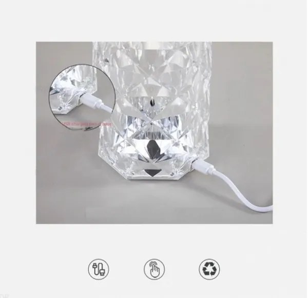 Rose Diamond Stolná dotyková lampa 21 cm