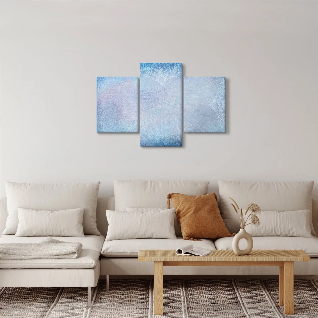 Obraz - Mandaly v modrej (90x60 cm)