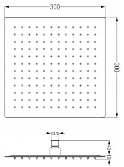 Sprchový set podomietkový MEXEN CUBE DR02 30 cm chróm