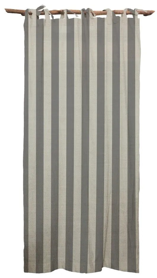 Sivý záves Linen Couture Cuture Cortina Hogar Grey Stripes