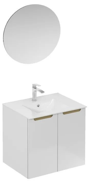 Kúpeľňová zostava s umývadlom vrátane umývadlovej batérie, vtoku a sifónu Naturel Stilla biela lesk KSETSTILLA024