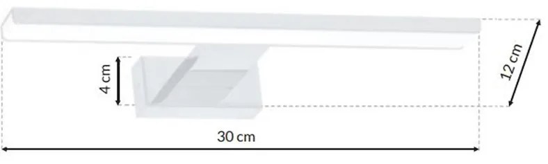Nástenné LED svietidlo Shine2, 1x LED 7w, 4000k, (30 cm), w