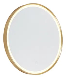 Okrúhle zrkadlo do kúpeľne 50 cm zlaté vrátane LED s dotykovým stmievačom - Miral