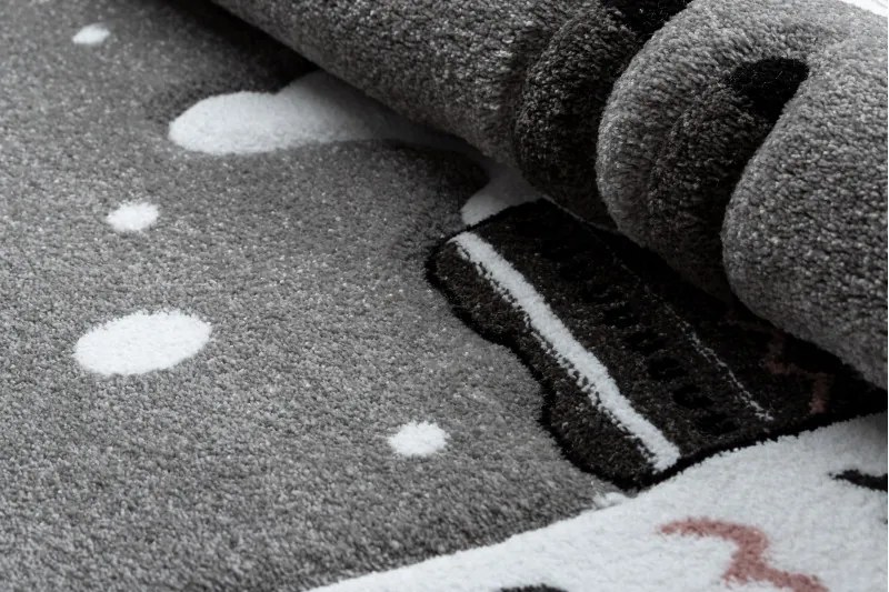 Dywany Łuszczów, Detský kusový koberec Petit Lama grey kruh, 140x140 (priemer) kruh, šedá, detská izba