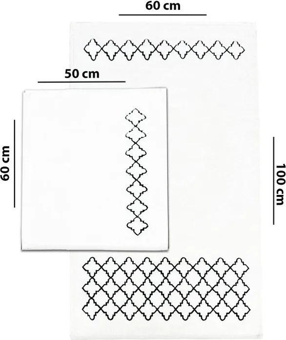 Krémové kúpeľňové predložky v súprave 2 ks 60x100 cm Luxury – Foutastic